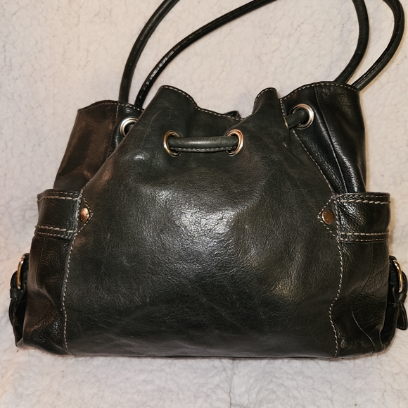 Leather, fossil bucket, tight shoulder bag - Picture 3 of 3